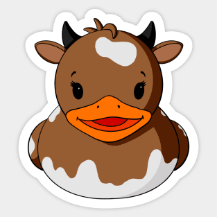 Brown Cow Rubber Duck Sticker